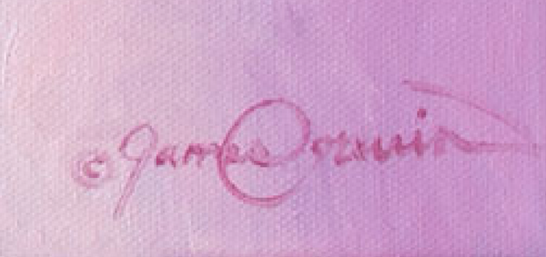 A canvas print depicting big mountain whitefish mountain resort in a snowy downtown scene at sunset under Christmas lights. Whitefish Montana painting by wildlife artist James Corwin.