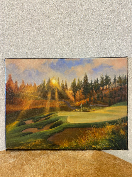 Golfing in Montana - Oil on Canvas