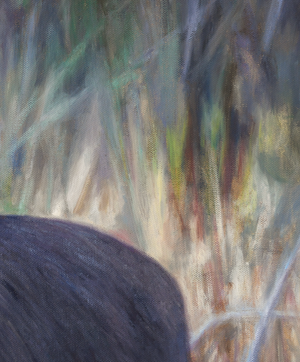 A whitetail buck and pheasant oil painting as a limited edition print on canvas by wildlife artist James Corwin.