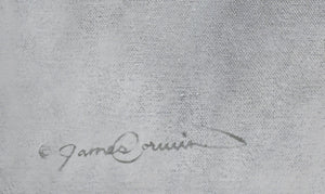 The sentinel bull moose oil painting by wildlife artist James Corwin based in Montana as a limited edition giclee canvas print.