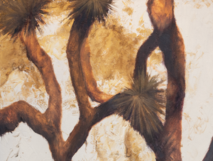 An oil painting of ravens in Joshua Tree National Park. Contemporary limited edition giclee print by wildlife artist James Corwin.