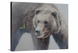 grizzly bear limited edition print wildlife art butterfly painting by james corwin fine art