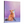 An oil painting of a red fox peacefully watching the snow fall with a pink purple background by wildlife artist James Corwin.