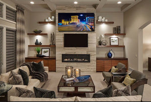 A giclee print featuring a nighttime scene with grizzly bears on a Higgins Bridge in downtown Missoula, Montana. University of Montana Grizzlies oil painting signed and numbered by wildlife artist James Corwin. Hanging in home wall decor.