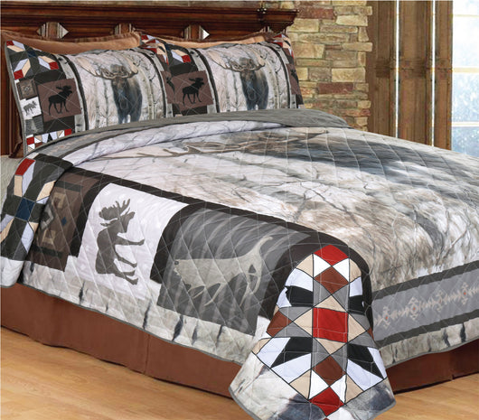 psicología Revolucionario Señal Juego de edredón para cama Western Moose con 2 fundas de almohada – James  Corwin Fine Art - Wildlife Artist