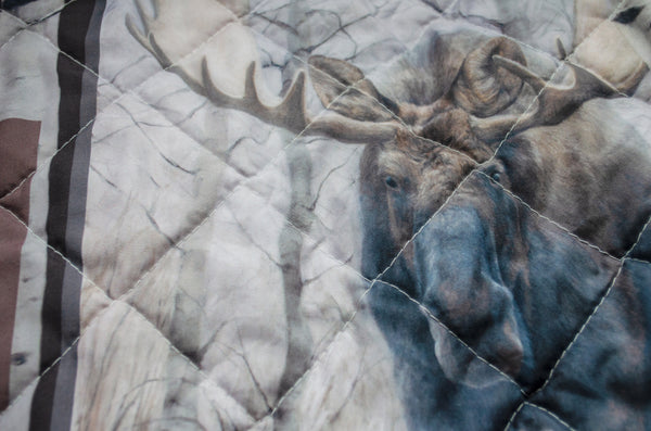 Western Moose Bed Quilt Set with 2 Pillow Shams