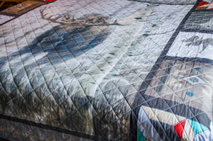 Western Moose Bed Quilt Set with 2 Pillow Shams