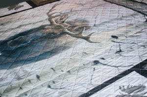 Western Moose Bed Quilt Set with 2 Pillow Shams