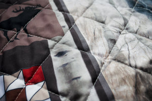 Western Moose Bed Quilt Set with 2 Pillow Shams