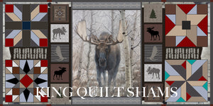 Western Moose Bed Quilt Set with 2 Pillow Shams