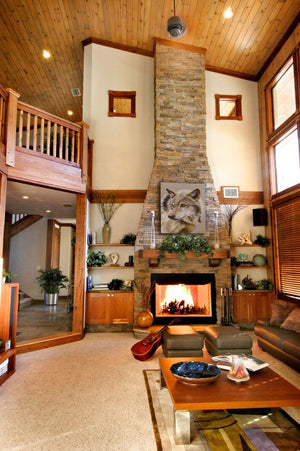 portrait of a wolf painting print canvas wildlife art by james corwin fine artist hanging in living room wall art home decor