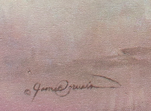 A canvas print featuring a group of horses running in a dust cloud, capturing a sense of motion and freedom. Oil painting by wildlife artist James Corwin.