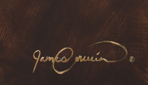 African gemsbok portrait painting limited edition art print by wildlife artist James Corwin. Signature of artist.