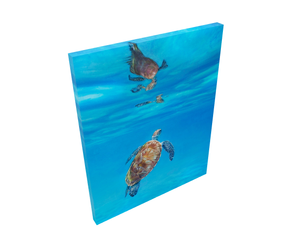 sea turtle ocean underwater painting by james corwin fine art wildlife artist print giclee