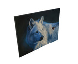 white wolf butterfly oil painting limited edition giclee print on canvas wildlife art by james corwin fine artist